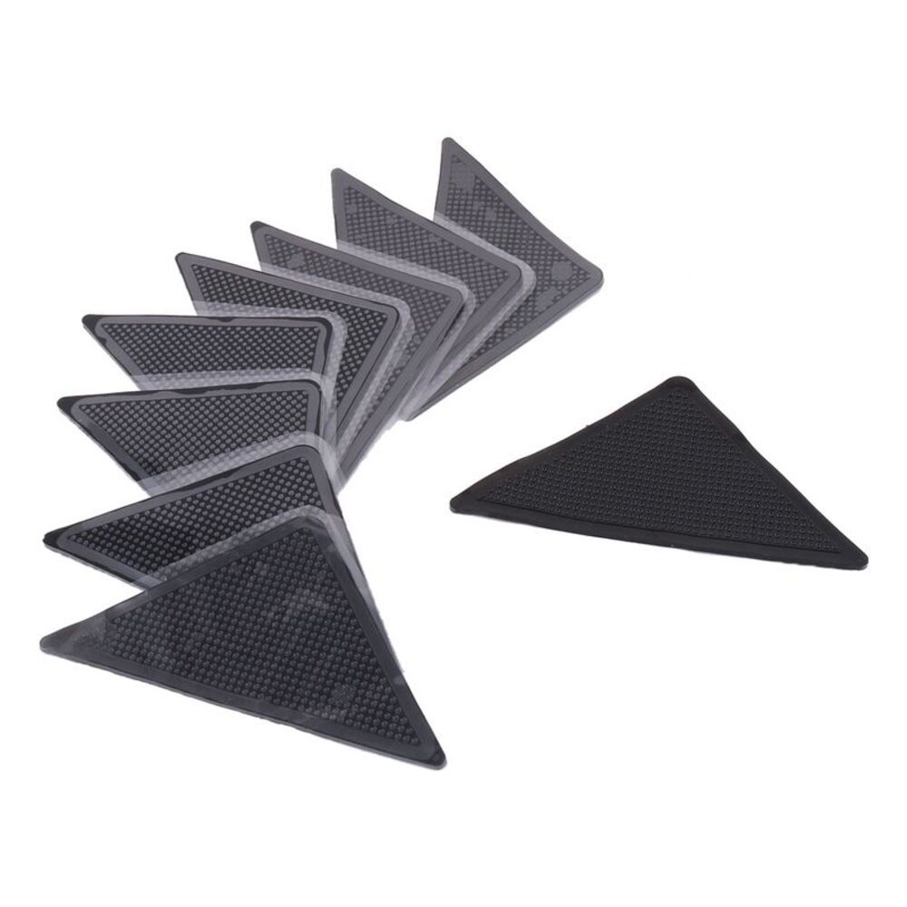 8pcs Grippers for Rugs Non-Slip Rug Stickers Adhesive Rug Pads Black